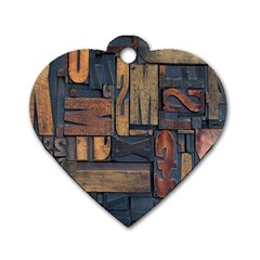 Letters Wooden Old Artwork Vintage Dog Tag Heart (two Sides) by Nexatart