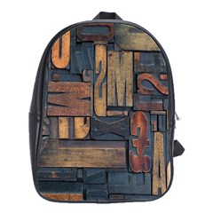 Letters Wooden Old Artwork Vintage School Bags(large) 