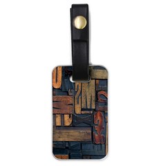 Letters Wooden Old Artwork Vintage Luggage Tags (one Side)  by Nexatart