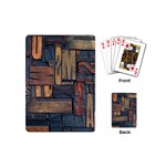 Letters Wooden Old Artwork Vintage Playing Cards (Mini)  Back