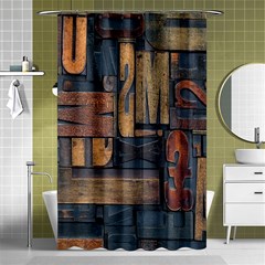 Letters Wooden Old Artwork Vintage Shower Curtain 48  X 72  (small)  by Nexatart