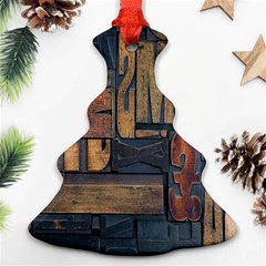 Letters Wooden Old Artwork Vintage Ornament (christmas Tree)  by Nexatart