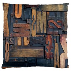 Letters Wooden Old Artwork Vintage Large Cushion Case (two Sides) by Nexatart