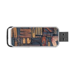 Letters Wooden Old Artwork Vintage Portable Usb Flash (one Side) by Nexatart