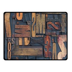 Letters Wooden Old Artwork Vintage Double Sided Fleece Blanket (small)  by Nexatart