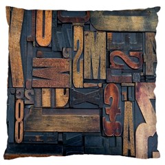 Letters Wooden Old Artwork Vintage Standard Flano Cushion Case (one Side) by Nexatart