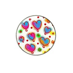 Love Hearts Shapes Doodle Art Hat Clip Ball Marker by Nexatart