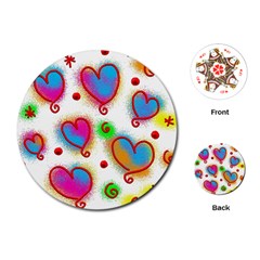 Love Hearts Shapes Doodle Art Playing Cards (round)  by Nexatart