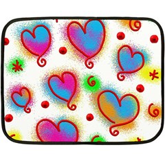 Love Hearts Shapes Doodle Art Double Sided Fleece Blanket (mini)  by Nexatart