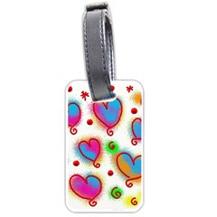 Love Hearts Shapes Doodle Art Luggage Tags (one Side)  by Nexatart