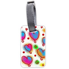 Love Hearts Shapes Doodle Art Luggage Tags (two Sides) by Nexatart