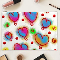 Love Hearts Shapes Doodle Art Cosmetic Bag (xxl)  by Nexatart