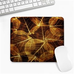 Leaves Autumn Texture Brown Large Mousepads by Nexatart