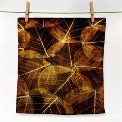 Leaves Autumn Texture Brown Face Towel