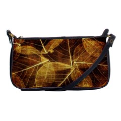 Leaves Autumn Texture Brown Shoulder Clutch Bags by Nexatart