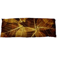 Leaves Autumn Texture Brown Body Pillow Case Dakimakura (two Sides) by Nexatart