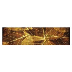 Leaves Autumn Texture Brown Satin Scarf (oblong) by Nexatart