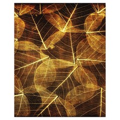 Leaves Autumn Texture Brown Drawstring Bag (small) by Nexatart