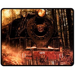 Locomotive Double Sided Fleece Blanket (medium)  by Nexatart