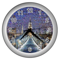 London Travel Wall Clocks (silver)  by Nexatart