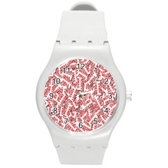 Merry Christmas Xmas Pattern Round Plastic Sport Watch (m) by Nexatart