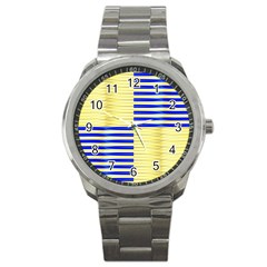 Metallic Gold Texture Sport Metal Watch by Nexatart