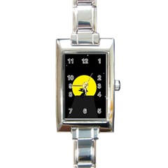 Moon And Dragon Dragon Sky Dragon Rectangle Italian Charm Watch by Nexatart