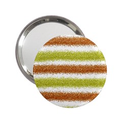 Metallic Gold Glitter Stripes 2 25  Handbag Mirrors by Nexatart