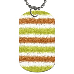 Metallic Gold Glitter Stripes Dog Tag (one Side) by Nexatart