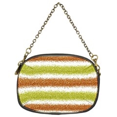 Metallic Gold Glitter Stripes Chain Purses (one Side)  by Nexatart