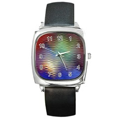 Metallizer Art Glass Square Metal Watch by Nexatart