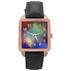 Metallizer Art Glass Rose Gold Leather Watch  by Nexatart