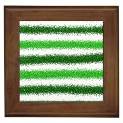 Metallic Green Glitter Stripes Framed Tiles