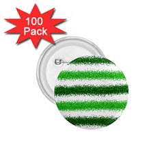 Metallic Green Glitter Stripes 1 75  Buttons (100 Pack)  by Nexatart