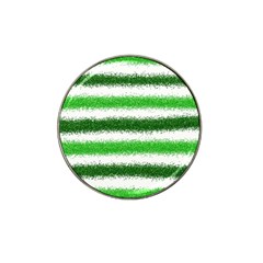 Metallic Green Glitter Stripes Hat Clip Ball Marker (4 Pack) by Nexatart