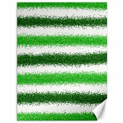 Metallic Green Glitter Stripes Canvas 36  X 48  