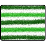 Metallic Green Glitter Stripes Fleece Blanket (Medium)  60 x50  Blanket Front