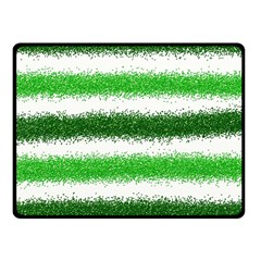 Metallic Green Glitter Stripes Fleece Blanket (small)