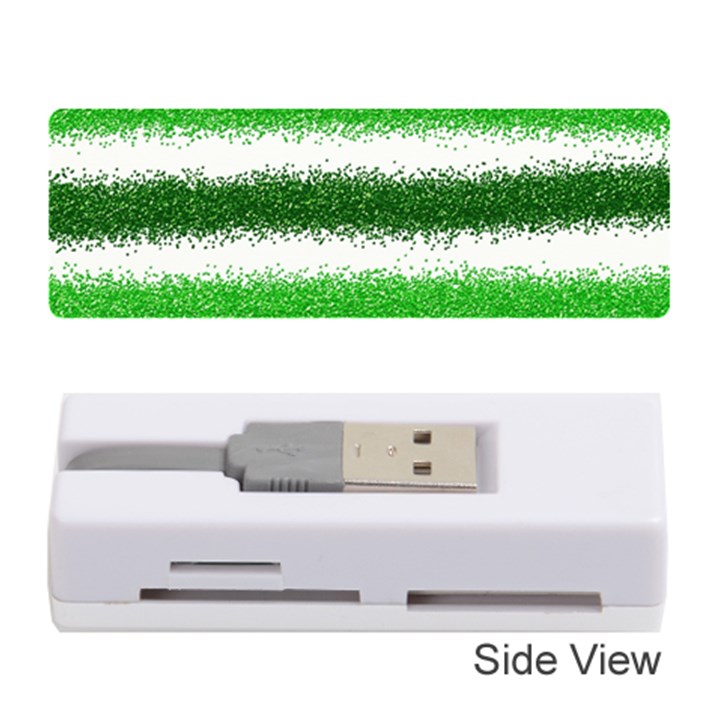 Metallic Green Glitter Stripes Memory Card Reader (Stick) 