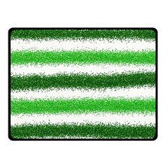 Metallic Green Glitter Stripes Double Sided Fleece Blanket (small)  by Nexatart