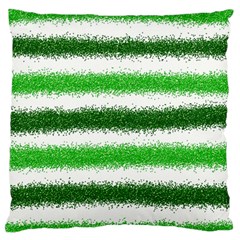 Metallic Green Glitter Stripes Standard Flano Cushion Case (one Side) by Nexatart