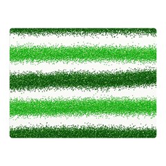 Metallic Green Glitter Stripes Double Sided Flano Blanket (mini)  by Nexatart