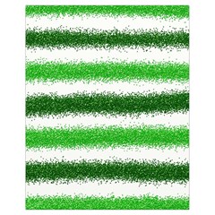 Metallic Green Glitter Stripes Drawstring Bag (small) by Nexatart