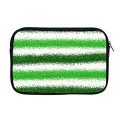 Metallic Green Glitter Stripes Apple Macbook Pro 17  Zipper Case