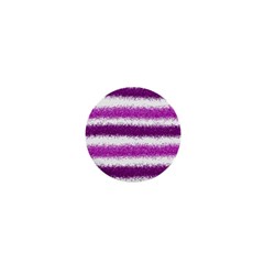 Metallic Pink Glitter Stripes 1  Mini Buttons by Nexatart