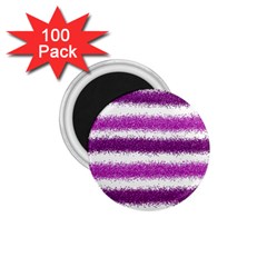 Metallic Pink Glitter Stripes 1 75  Magnets (100 Pack)  by Nexatart