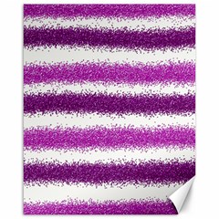 Metallic Pink Glitter Stripes Canvas 16  X 20   by Nexatart