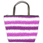 Metallic Pink Glitter Stripes Bucket Bags Front