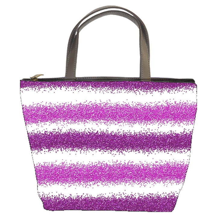 Metallic Pink Glitter Stripes Bucket Bags