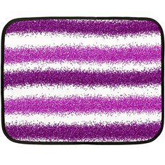 Metallic Pink Glitter Stripes Fleece Blanket (mini)